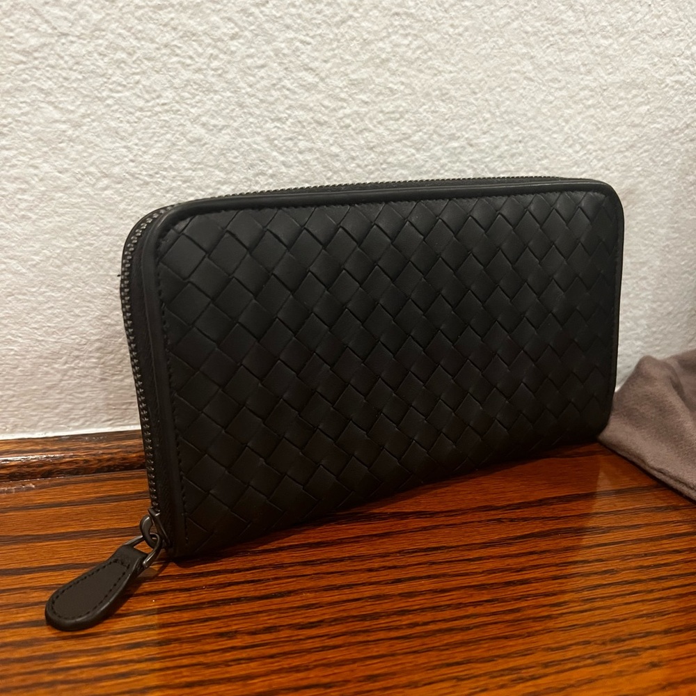 (Sold) Bottega Veneta Black Intrecciato Continent